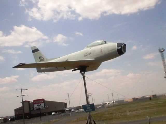 F-86 Sabre, S/N 2637, of the Air National Guard, on display at Great Falls, Montana F-86 Sabre, S/N 2637, of the Air National Guard, on display at Great Falls, Montana